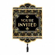 Inbjudningskort You´re Invited Svart/Guld - 8-pack