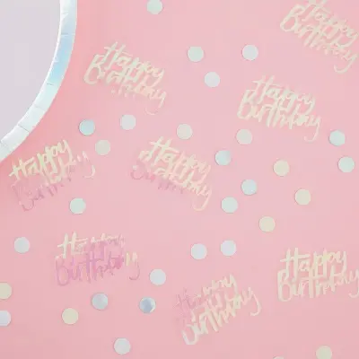 Konfetti Happy Birthday Färgskimrande