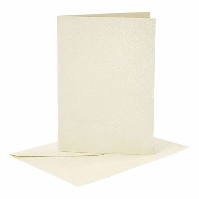 Kort med Kuvert Råvit Glittrigt - 4-pack