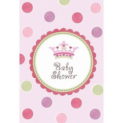 Little Princess Inbjudningskort Babyshower 8 st