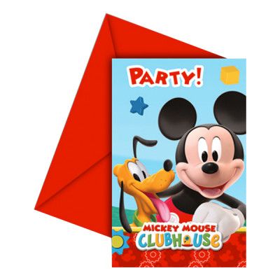 Musses Klubbhus Inbjudningskort - 6-pack