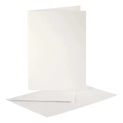 Pärlemorskort med Kuvert Krämvit - 10-pack