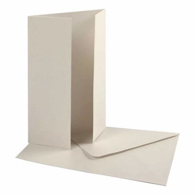 Pärlemorskort med kuvert Råvit - 10-pack