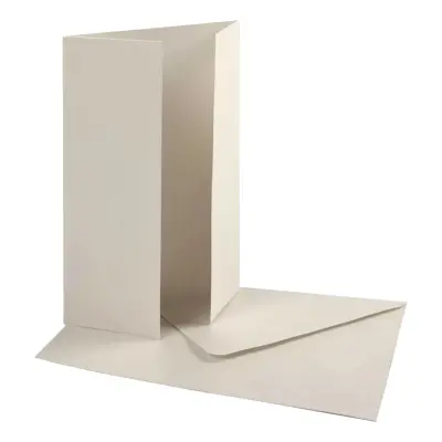 Pärlemorskort med kuvert Råvit - 10-pack