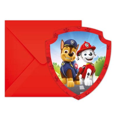 Paw Patrol Räddningshjältarna Inbjudningskort 6-pack
