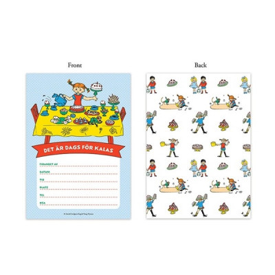 Party Tajm Pippi Långstrump, Inbjudningskort 8-pack