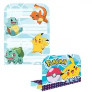 Pokemon inbjudningskort 8-pack formklippta