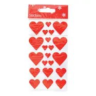 Stickershjärtan Röd