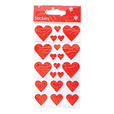 Stickershjärtan Röd