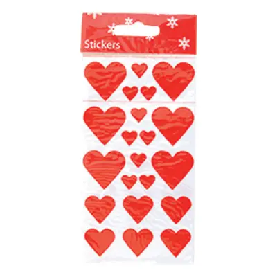 Stickershjärtan Röd