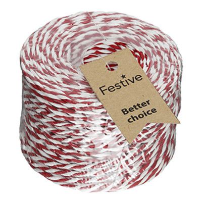 Tvinnat Presentsnöre Röd/Vit