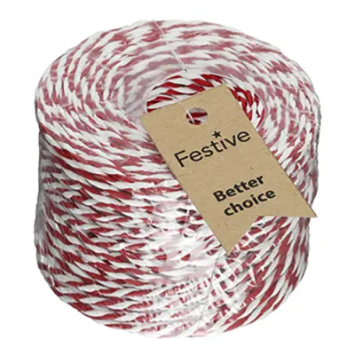 Tvinnat Presentsnöre Röd/Vit