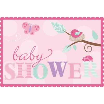 Tweet Baby Girl Inbjudningskort Babyshower 8 st