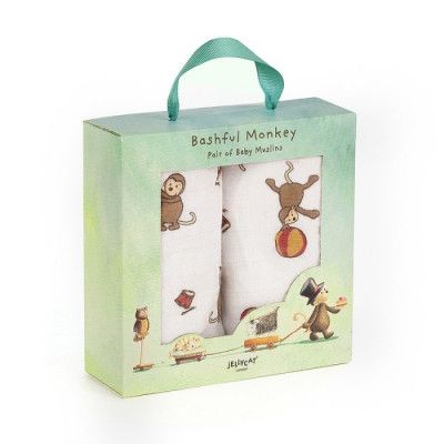 Jellycat Muslinfiltar 2-pack (Apa)