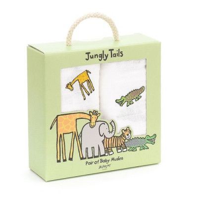 Jellycat Muslinfiltar 2-pack (Jungly Tails)