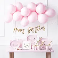 Dekorationspaket Happy Birthday Katt Rosa