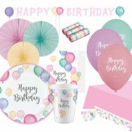 Kalaspaket Happy Birthday Pastell - 8 personer