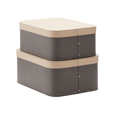 Kids Concept, Förvaringsbox 2-set grå