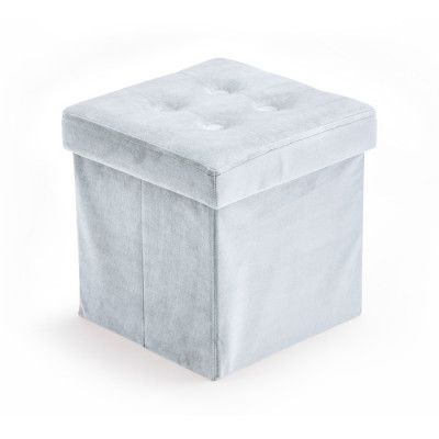 Kids Concept Sittpuff med Förvaring (Sammet Ljusblå)