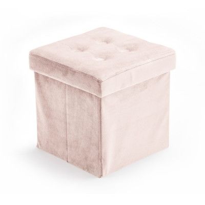 Kids Concept Sittpuff med Förvaring (Sammet Rosa)