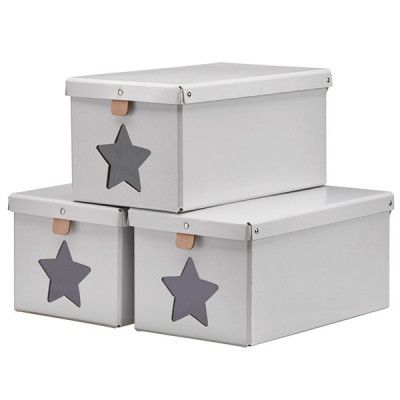 StorOchLiten Kids Concept, Skolådor grå 3-pack