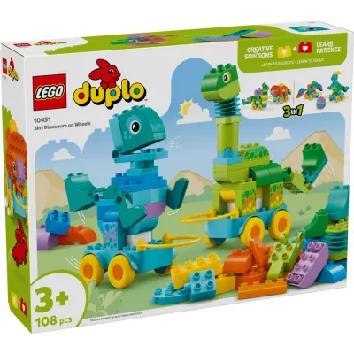 LEGO® DUPLO 3-i-1 Dinosaurier på hjul 10451 - LEGO -  Leksaksaffären
