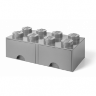 LEGO, Förvaringsbox 8 med lådor, stone grey