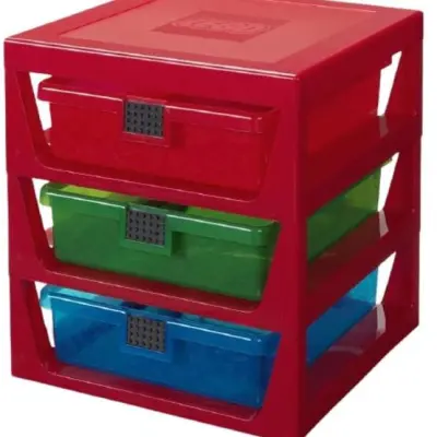 LEGO Lego - Storage Shelf 3 Drawers 34.5 X 37.5 Cm Polypropylene Röd