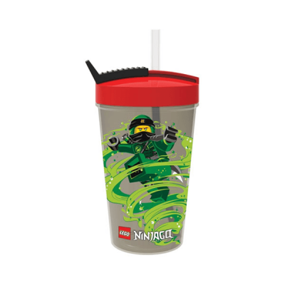 LEGO, Ninjago - Drickflaska med sugrör röd