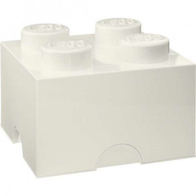 Lego Storage - Lego Förvaringskloss 4 Pluttar - Vit