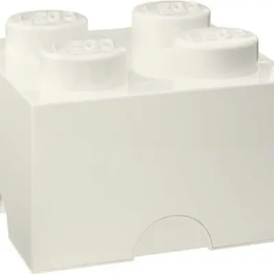 Lego Storage - Lego Förvaringskloss 4 Pluttar - Vit