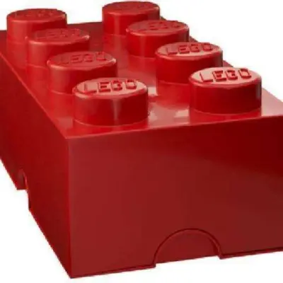 Lego Storage - Lego Förvaringskloss 8 Pluttar - Röd