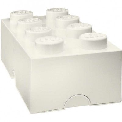 Lego Storage - Lego Förvaringskloss 8 Pluttar - Vit