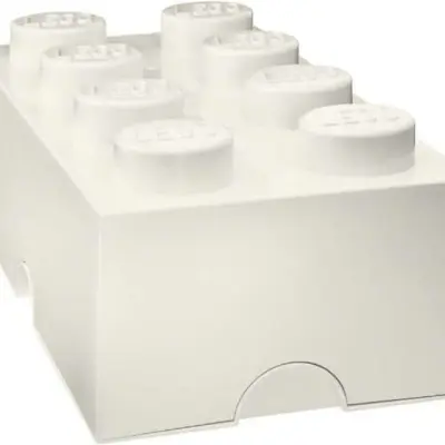 Lego Storage - Lego Förvaringskloss 8 Pluttar - Vit