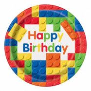 Papperstallrikar Happy Birthday Lego - 8-pack