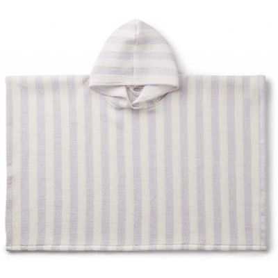 Liewood badponcho Paco 3-4 år, rand light lavender/creme