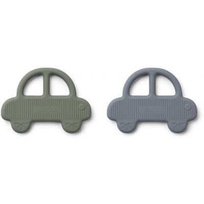 Liewood bitring Geo 2-pack, car green/blue
