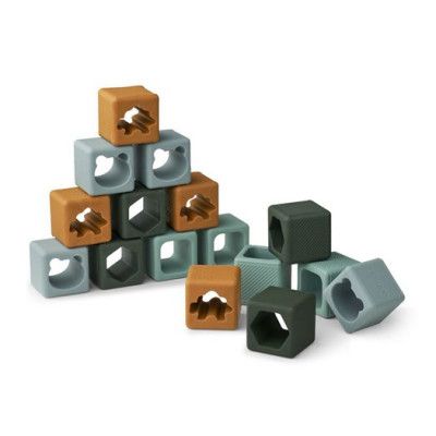 Liewood byggklossar Loren i silikon, green multi mix