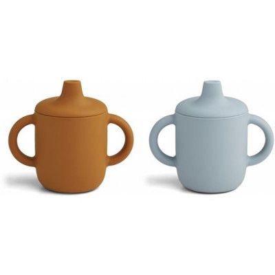 Liewood drickpipsmugg spillfri Neil 2-p, mustard/sea blue
