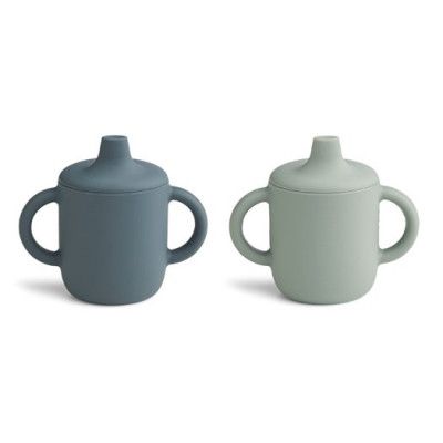 Liewood drickpipsmugg spillfri Neil 2-p, whale blue/dove blue