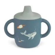 Liewood drickpipsmugg spillfri Neil silikon, arctic sea