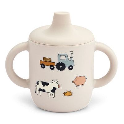 Liewood drickpipsmugg spillfri Neil silikon, bondgård/sand