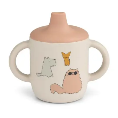 Liewood drickpipsmugg spillfri Neil silikon, cats and dogs
