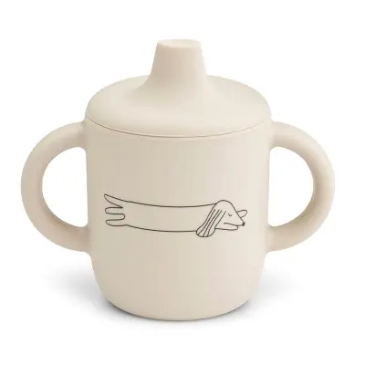 Liewood drickpipsmugg spillfri Neil silikon, hund/sand