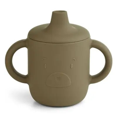 Liewood drickpipsmugg spillfri Neil silikon, Mr bear khaki