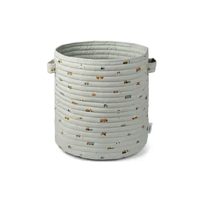 Liewood förvaringskorg quilt Lia, fordon/duvblå