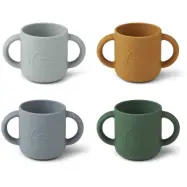Liewood mugg Gene i silikon 4-pack, dino blue multi mix