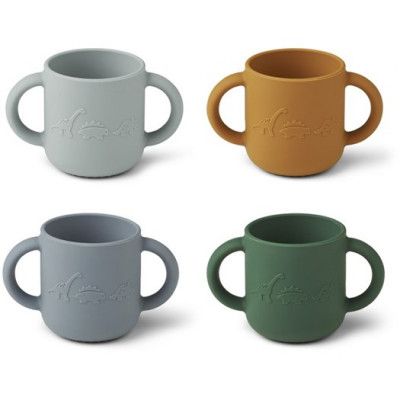 Liewood mugg Gene i silikon 4-pack, dino blue multi mix