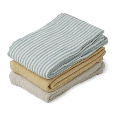 Liewood muslin filt Line 3-pack, sea blue stripe mix