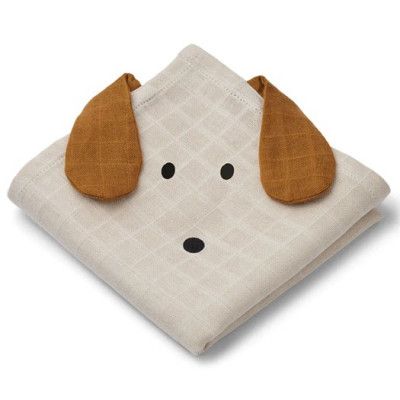 Liewood muslinfilt Hannah 2-pack, dog/oat mix